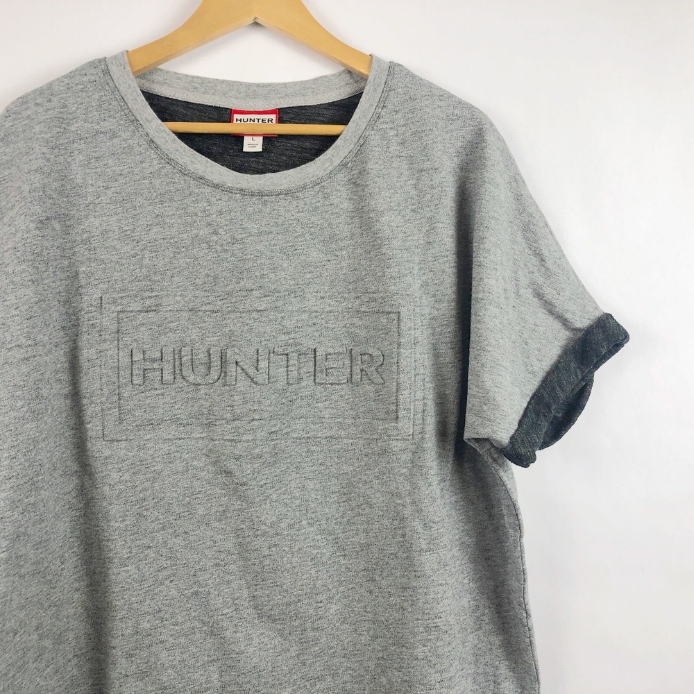 Hunter For Target Sweat Shirt Crewneck Mens Large 3D Emb Logo Roll Sleeve